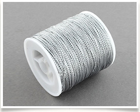 1mm Jewelry Braided Thread Metallic Cords, Silver, 100m/roll